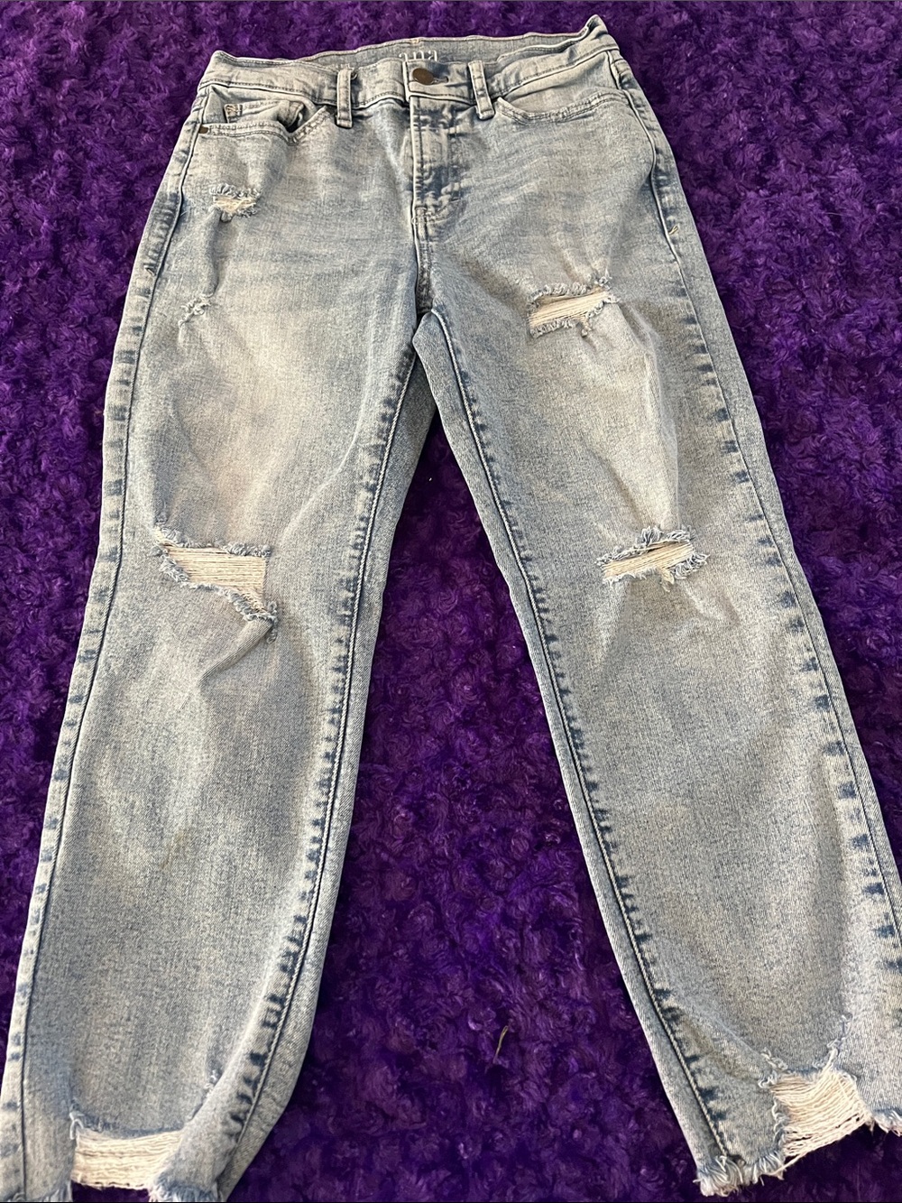 a.n.a Light Blue Distressed Boyfriend Jeans